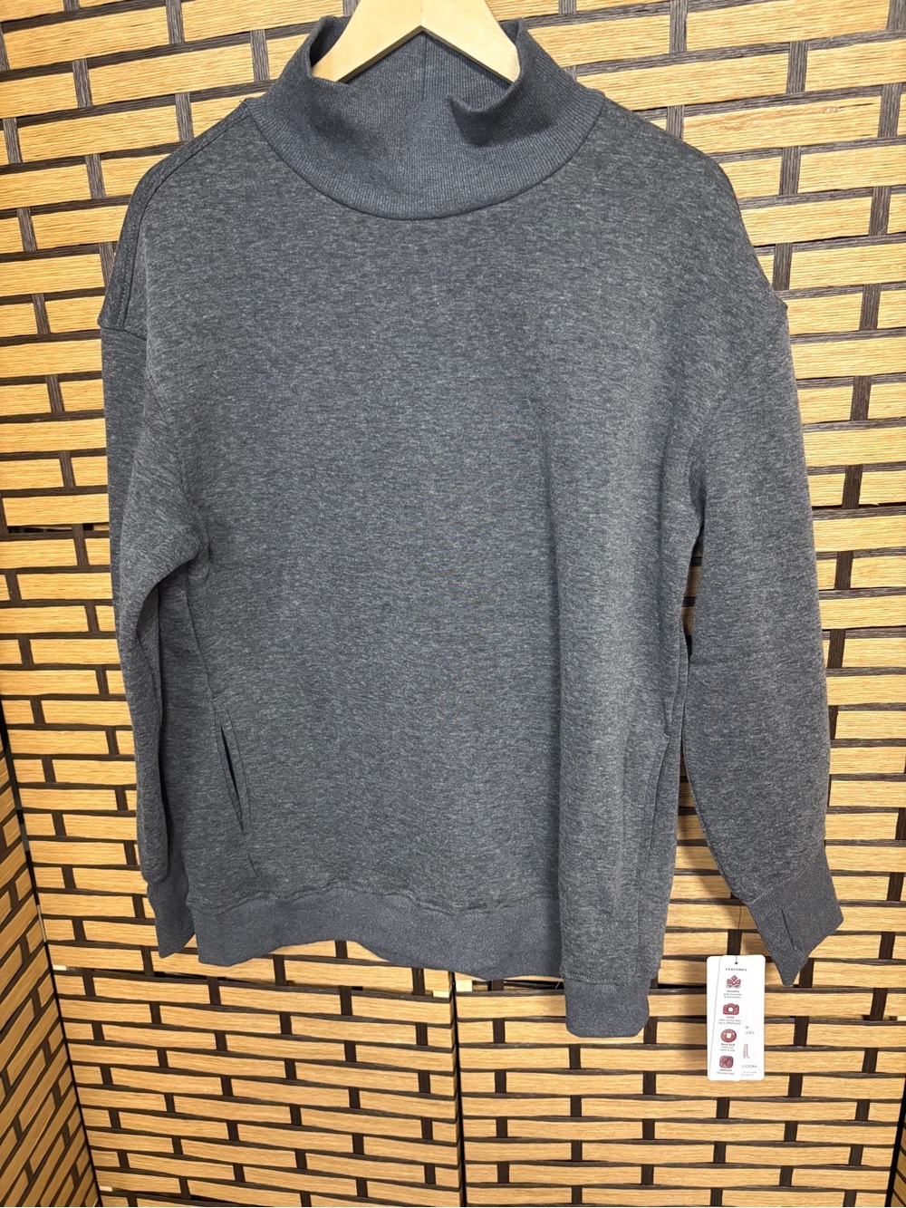 RBX gray cowl neck pullover size medium
